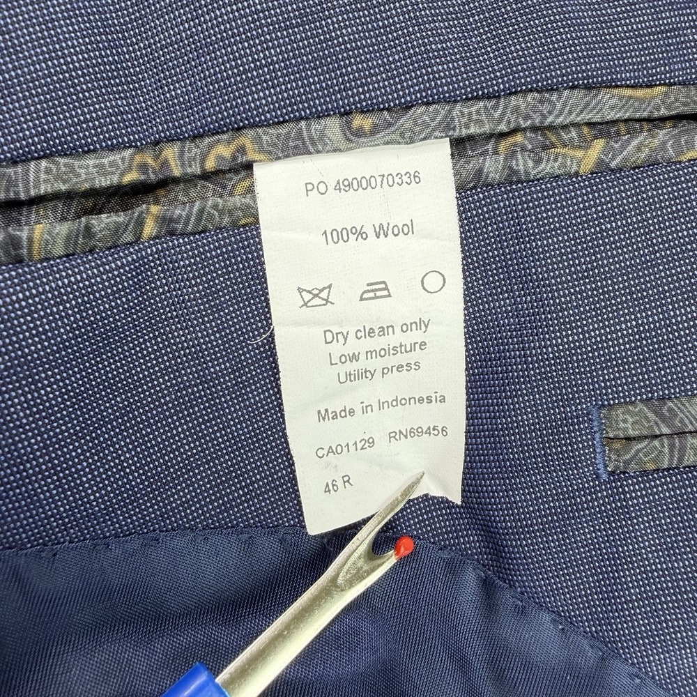 Lauren Ralph Lauren Mens Nailhead 100% Wool 2 Piece Suit Blue 46R W:40x32 - Picture 8 of 16